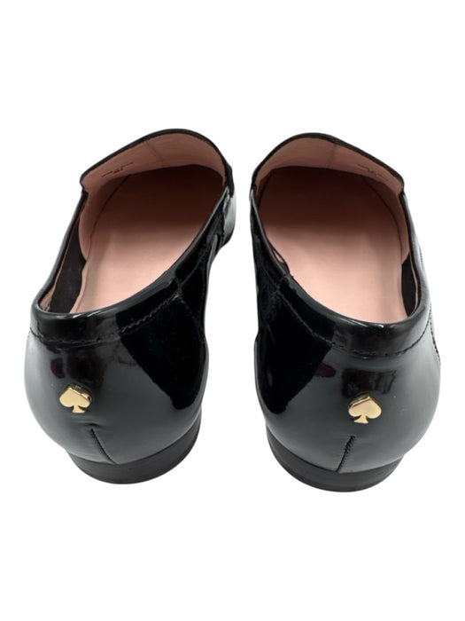 Kate Spade Shoe Size 9 Black Leather Upper Suede Patent Round Almond Toe Loafers Black / 9