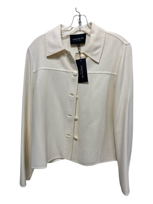 Lafayette 148 Size M Cream Wool Button Up Collar Jacket Cream / M