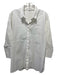 Peserico Size XL/48 White Cotton 3/4 Sleeve Button Down Ball Bead Chain Top White / XL/48