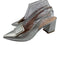 Bells & Becks Shoe Size 39.5 Silver Leather Pointed Toe Block Heel Flats Silver / 39.5