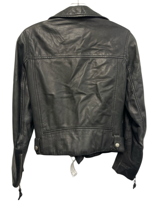 Muubaa Size 2 Black Leather Silver Hardware Moto Jacket Black / 2
