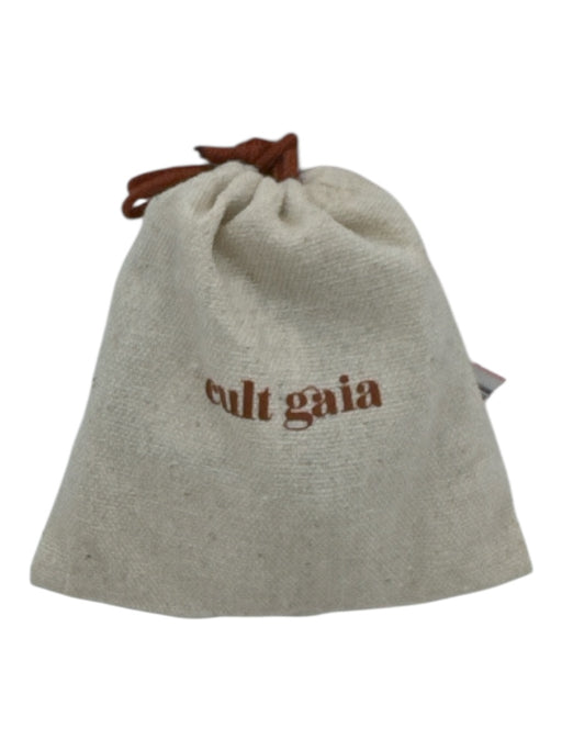 Cult Gaia Silver Twisted Open Hoop Post Back Chrome Earrings Silver