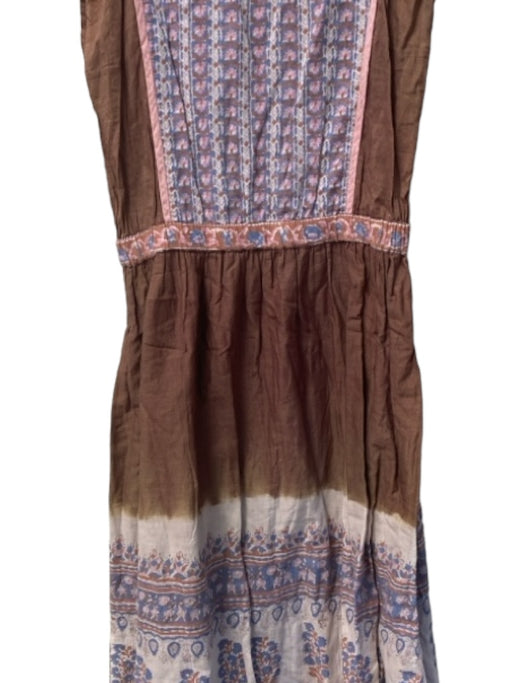 Ulla Johnson Size Est M Brown, Pink & Blue Missing Fabric Tag Sleeveless Dress Brown, Pink & Blue / Est M