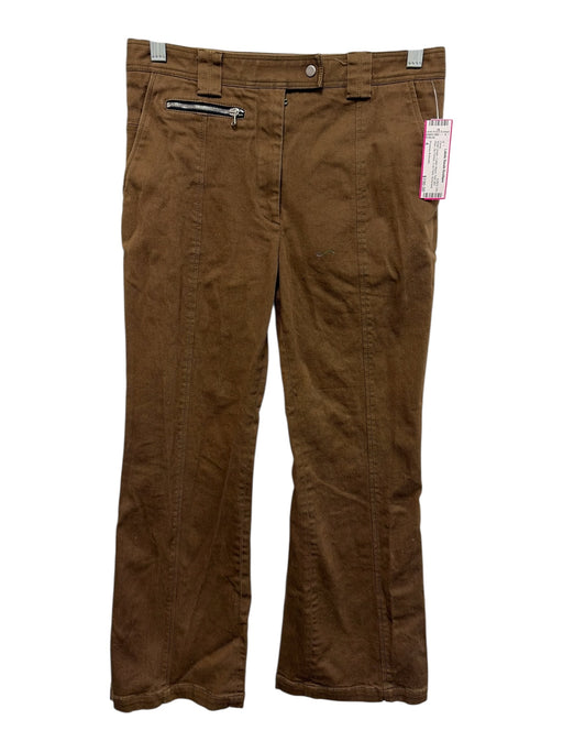 Proenza Schouler Size 4 Khaki Green Cotton Blend Twill Mid Rise Zip Pocket Pants Khaki Green / 4