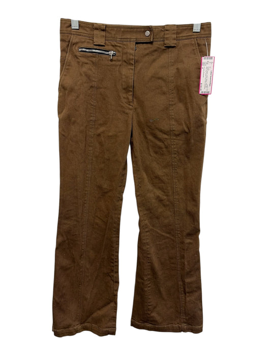 Proenza Schouler Size 4 Khaki Green Cotton Blend Twill Mid Rise Zip Pocket Pants Khaki Green / 4
