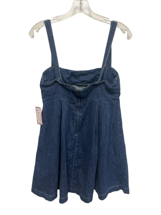 Reformation Jeans Size 6 Blue Cotton Denim babydoll Sleeveless Mini Dress Blue / 6
