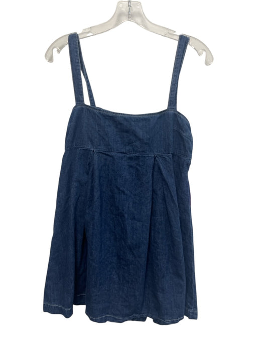 Reformation Jeans Size 6 Blue Cotton Denim babydoll Sleeveless Mini Dress Blue / 6