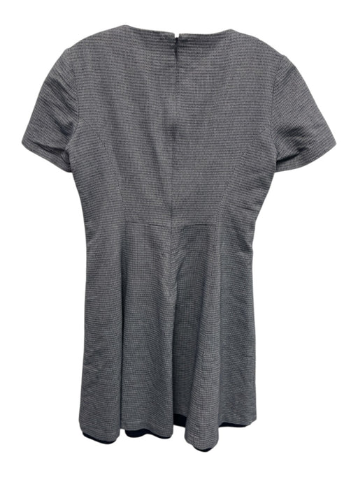 Theory Size 6 Navy Blue & White Cotton Blend Short Sleeve Fit & Flare Dress Navy Blue & White / 6