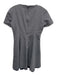 Theory Size 6 Navy Blue & White Cotton Blend Short Sleeve Fit & Flare Dress Navy Blue & White / 6