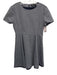 Theory Size 6 Navy Blue & White Cotton Blend Short Sleeve Fit & Flare Dress Navy Blue & White / 6