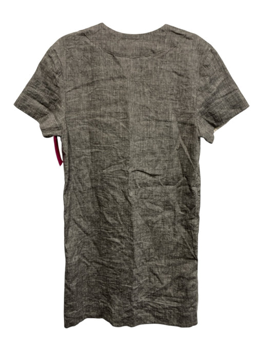Theory Size S Gray Linen Blend Split V neckline Short Sleeve Knee length Dress Gray / S