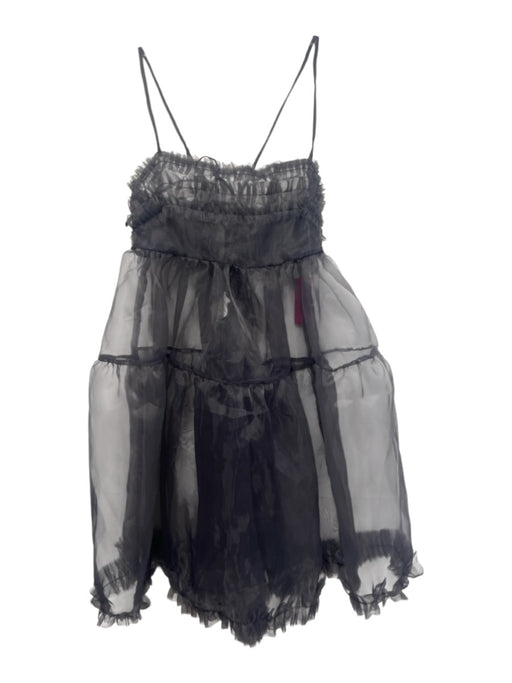 Catheclisma Size 44 / s Gray Synthetic Organza Ruffle Sheer Mini Dress Gray / 44 / s
