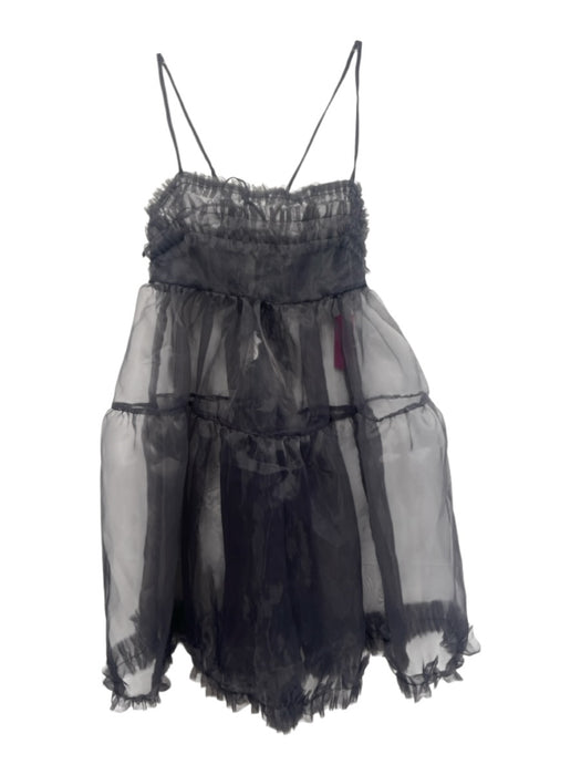 Catheclisma Size 44 / s Gray Synthetic Organza Ruffle Sheer Mini Dress Gray / 44 / s