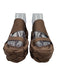 Paloma Barcelo Shoe Size 37 Brown Satin Leather Braided Cut Out Platform Sandals Brown / 37