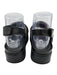 Silent D Shoe Size 36 Black Leather puffy Criss Cross Platform Sandals Black / 36