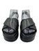 Silent D Shoe Size 36 Black Leather puffy Criss Cross Platform Sandals Black / 36