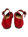 Sandy Liang Shoe Size 37 Red Satin Leather Mary Jane Gathered Square Toe Flats Red / 37