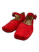 Sandy Liang Shoe Size 37 Red Satin Leather Mary Jane Gathered Square Toe Flats Red / 37