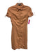 Theory Size 2 Clay Orange Viscose Blend Button Down Cap Sleeve Above Knee Dress Clay Orange / 2