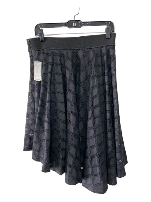 Sandro Size 2 Black Polyamide Blend Side Zip Mesh Detail Midi Skirt Black / 2