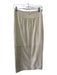 Vince Size 4 Khaki Suede Seam Detail Back Zip Midi Skirt Khaki / 4