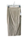Vince Size 4 Khaki Suede Seam Detail Back Zip Midi Skirt Khaki / 4