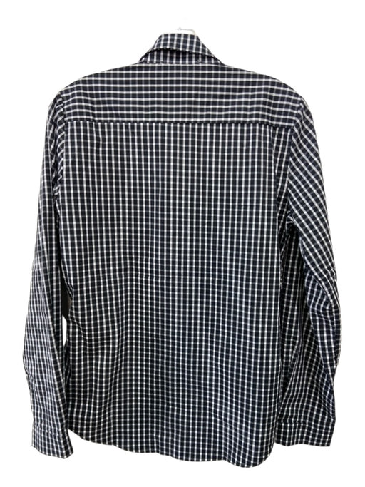 The Shirt Rochelle Behrens Size Medium Black & White Cotton Long Sleeve Grid Top Black & White / Medium