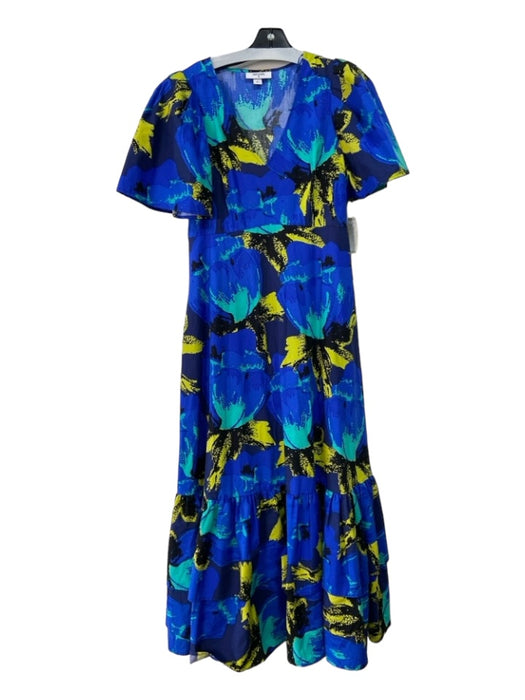 Target Collab Size 6 Blue, Green, Yellow Cotton Short Sleeve V Neck Maxi Dress Blue, Green, Yellow / 6