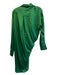 SER.O.YA Size M Emerald Green Silk Blend Collar Single Button Long Sleeve Dress Emerald Green / M
