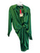 SER.O.YA Size M Emerald Green Silk Blend Collar Single Button Long Sleeve Dress Emerald Green / M
