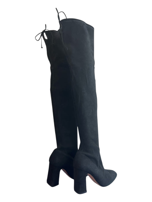 Stuart Weitzman Shoe Size 9 Black Leather Suede Thigh High Almond Toe Boots Black / 9
