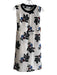 A.L.C. Size 4 White & Black Silk Crew Neck Cap Sleeve Floral Elastic Waist Dress White & Black / 4