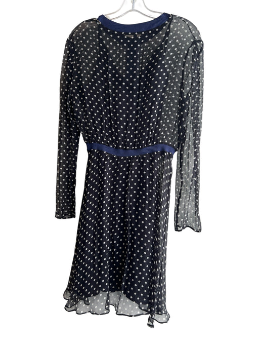 Maje Size 3 Black & White Viscose Detachable Lining Polka Dot Sheer Dress Black & White / 3