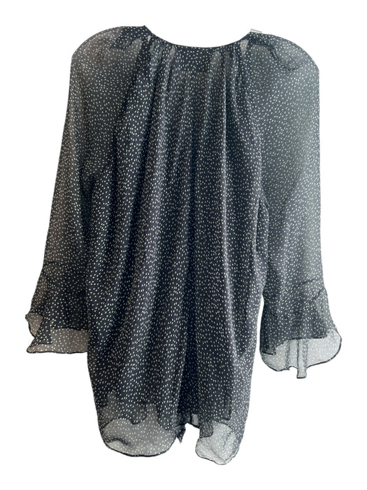 Phillip Lim Size 6 Black & White No Fabric Tag Semi Sheer Zip Front Top Black & White / 6