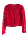 Elie Tahari Size XS Red Polyester Knit Zip Front Cut Out Design Jacket Red / XS