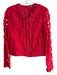 Elie Tahari Size XS Red Polyester Knit Zip Front Cut Out Design Jacket Red / XS