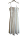 Rebecca Taylor Size 8 White Cotton Sleeveless Back Zip Ruched Maxi Dress White / 8