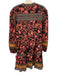Alice + Olivia Size 8 Black, Red, Yellow Cotton & Silk Floral Above Knee Dress Black, Red, Yellow / 8