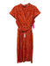 Lela Rose Size 8 Red, Brown, White Cotton Abstract Floral Double Breasted Dress Red, Brown, White / 8