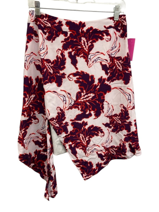 Elliatt Size M Purple, Red, White Rayon Blend Floral Front Slit Skirt Purple, Red, White / M