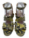 Paris Texas Shoe Size 39 Green & Black Leather Snake Ankle Buckle Sandals Green & Black / 39