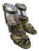 Paris Texas Shoe Size 39 Green & Black Leather Snake Ankle Buckle Sandals Green & Black / 39