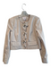 Cinq a Sept Size Medium Off White Cotton Round Neck Gold Buttons Jacket Off White / Medium