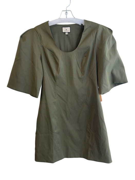 Tuckernuck Size Medium Army Fatigue Green Polyester Scoop Neck Half Sleeve Dress Army Fatigue Green / Medium