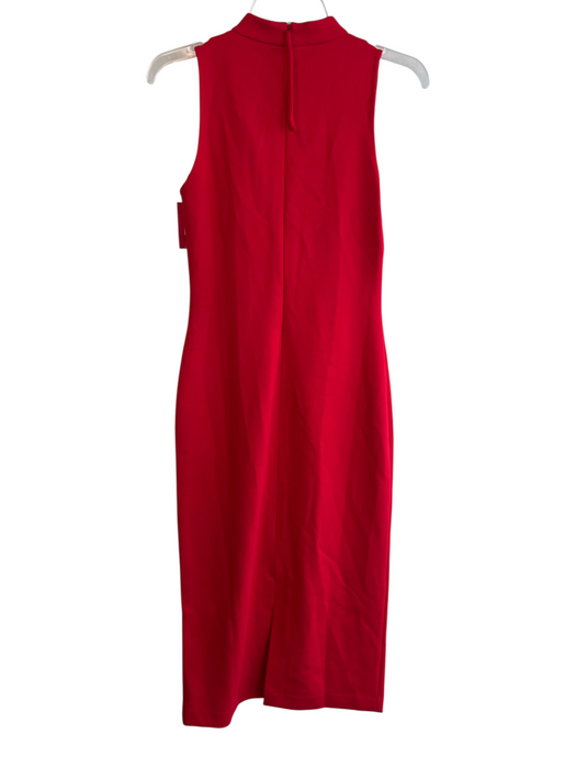 Spanx Size Small Red Viscose Blend T Neck Sleeveless Back Zip Body Con Dress Red / Small