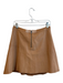 Alice & Olivia Size 8 Tan Lamb leather Lined Back Zip Front Pleat Mini Skirt Tan / 8