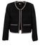 The Kooples Size 40 Black Cotton & Acrylic Shoulder & Crossbody Jacket Black / 40