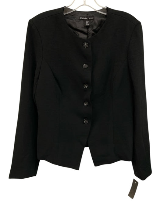 Christian Lacroix Size M Black Polyester Buttons Jacket Black / M