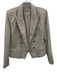 L'agence Size 6 Cream & Gold Polyester & Metallic Double Breast Tweed Jacket Cream & Gold / 6
