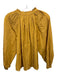 The Great Size 1/S Mustard Yellow Cotton Pintuck Details Split V neckline Top Mustard Yellow / 1/S